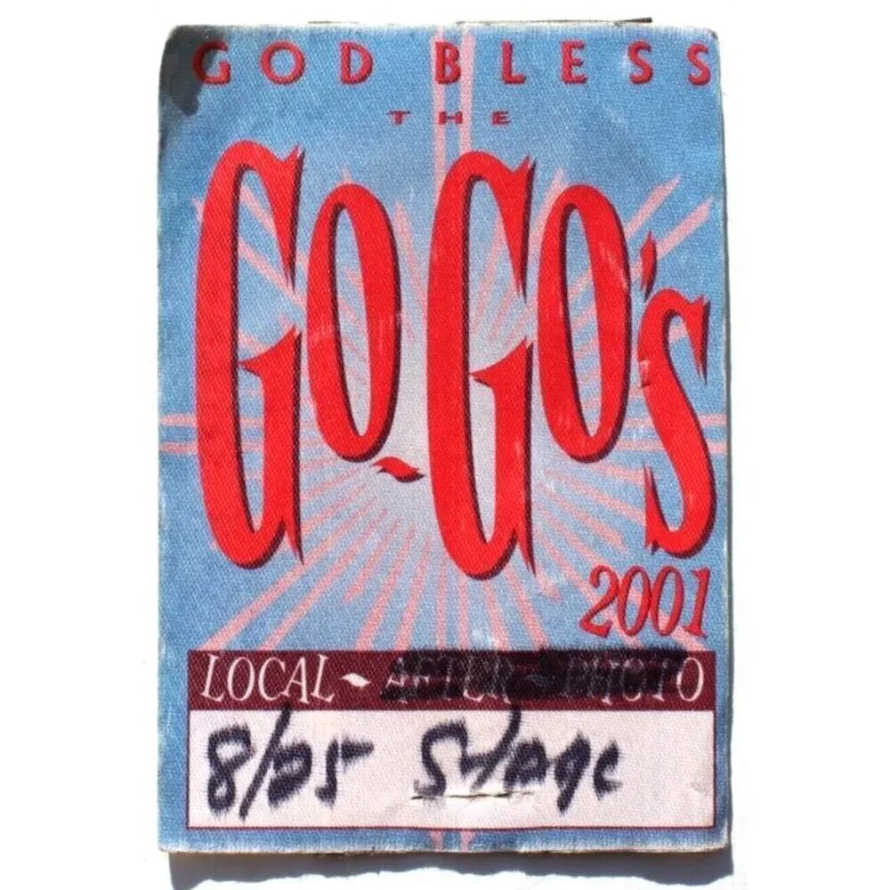 Vtg All Access Backstage Working CREW Pass VIP Sticker - 2001 The Go's Go's